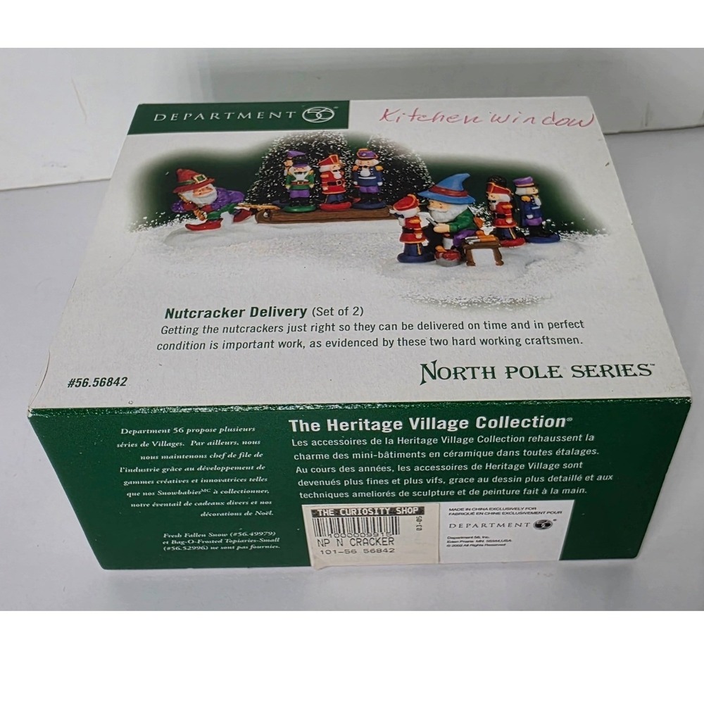 Dept 56 North Pole Nutcracker Delivery Set of 2 Elves 56.56842 Christmas Village